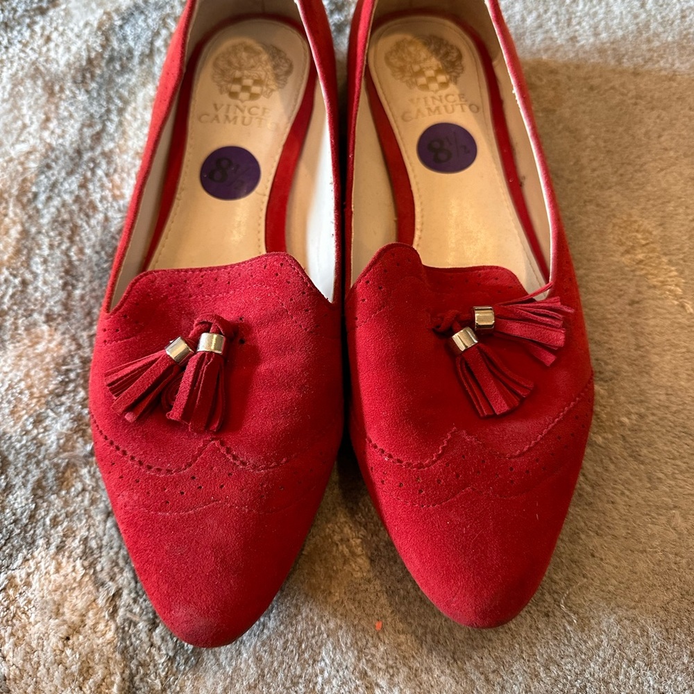 Vince Camuto red loafers